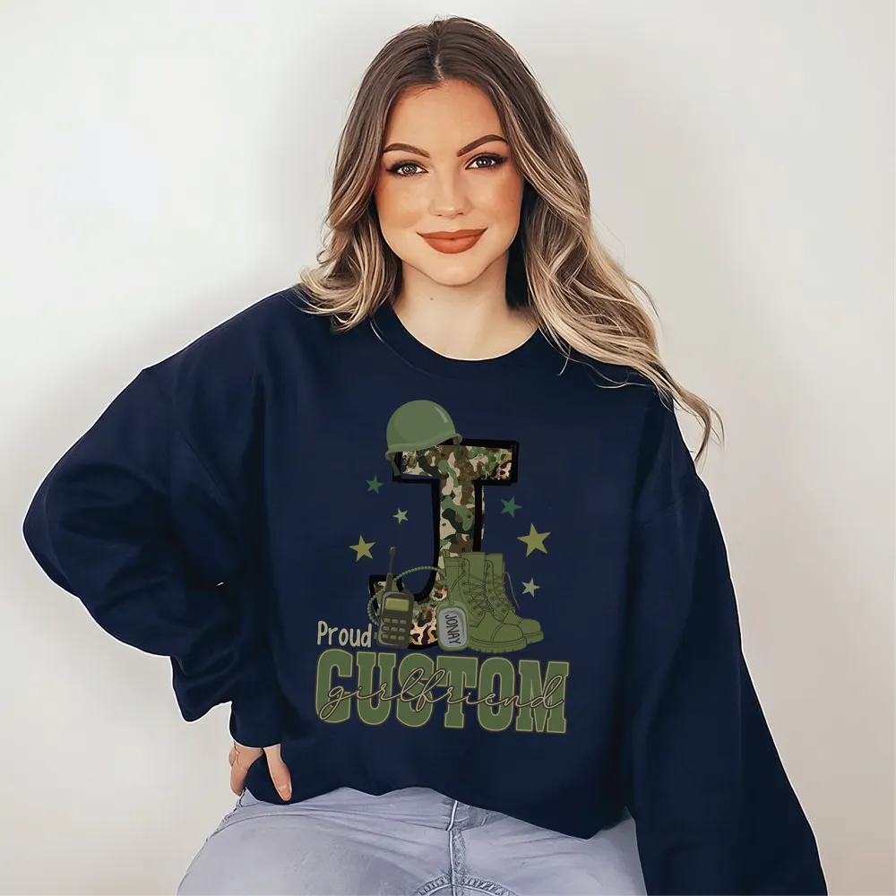 Proud Army Girlfriend Sweatshirt, In My Army Girlfriend Era Sweatshirt, Valentines Day Shirt For Military Girlfriend, Army Girlfriend Shirt Unisex Sweatshirt white s