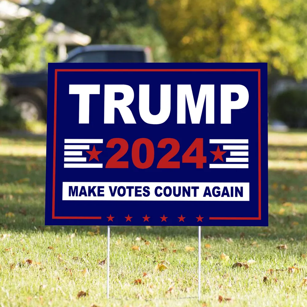 Trump 2024 Yard Sign Made in USA Size Large With Stake YS94 Yard Sign white 1pack