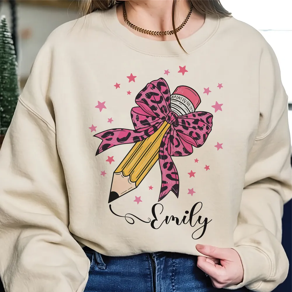 Custom Teacher Shirt, Teacher Team Shirts, Personalized School, Teacher Gift, Customized Name Teacher Shirt, Teacher Wildflower Shirt Unisex Sweatshirt white s