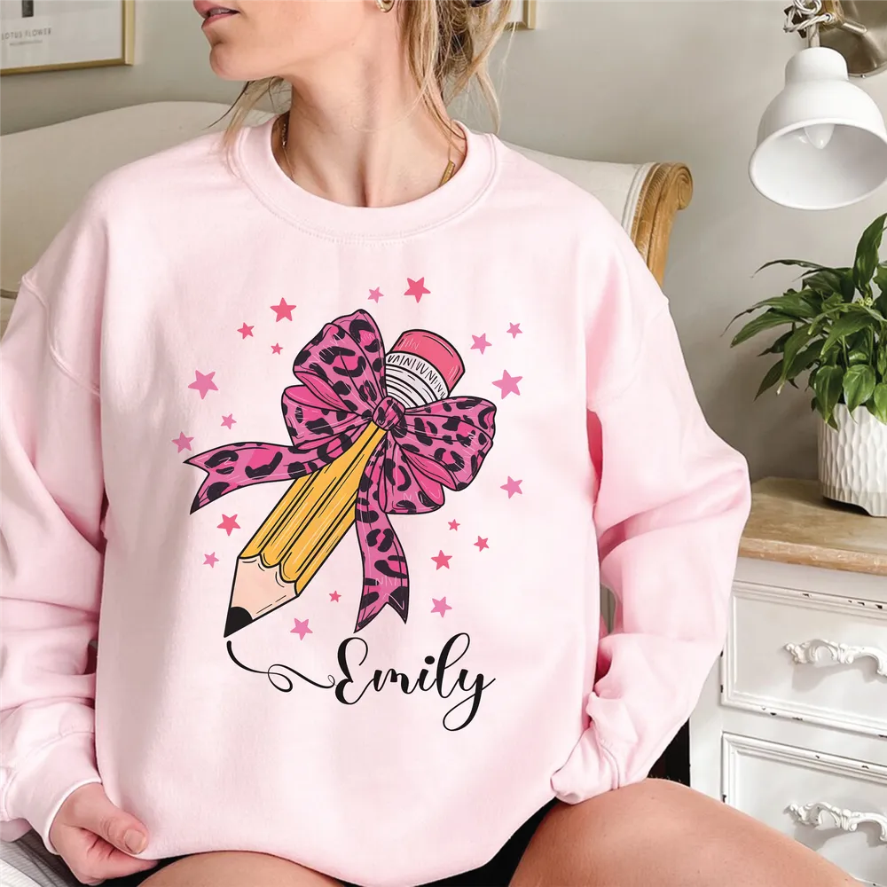 Custom Teacher Shirt, Teacher Team Shirts, Personalized School, Teacher Gift, Customized Name Teacher Shirt, Teacher Wildflower Shirt Unisex Sweatshirt white s