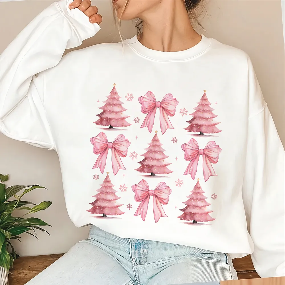 Coquette Christmas Crewneck Sweatshirt, Retro Christmas Sweatshirt, Coquette Christmas Shirt, Christmas Gift, Tis the Season Christmas Shirt Unisex Sweatshirt white s