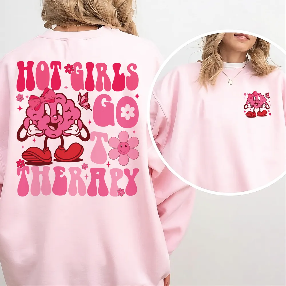 Mental Health Matters Shirt, Funny Mental Health, Hot Girls Go to Therapy Shirt, Mental Health Shirt Feelings Matter, Therapy Shirt Unisex Sweatshirt white s