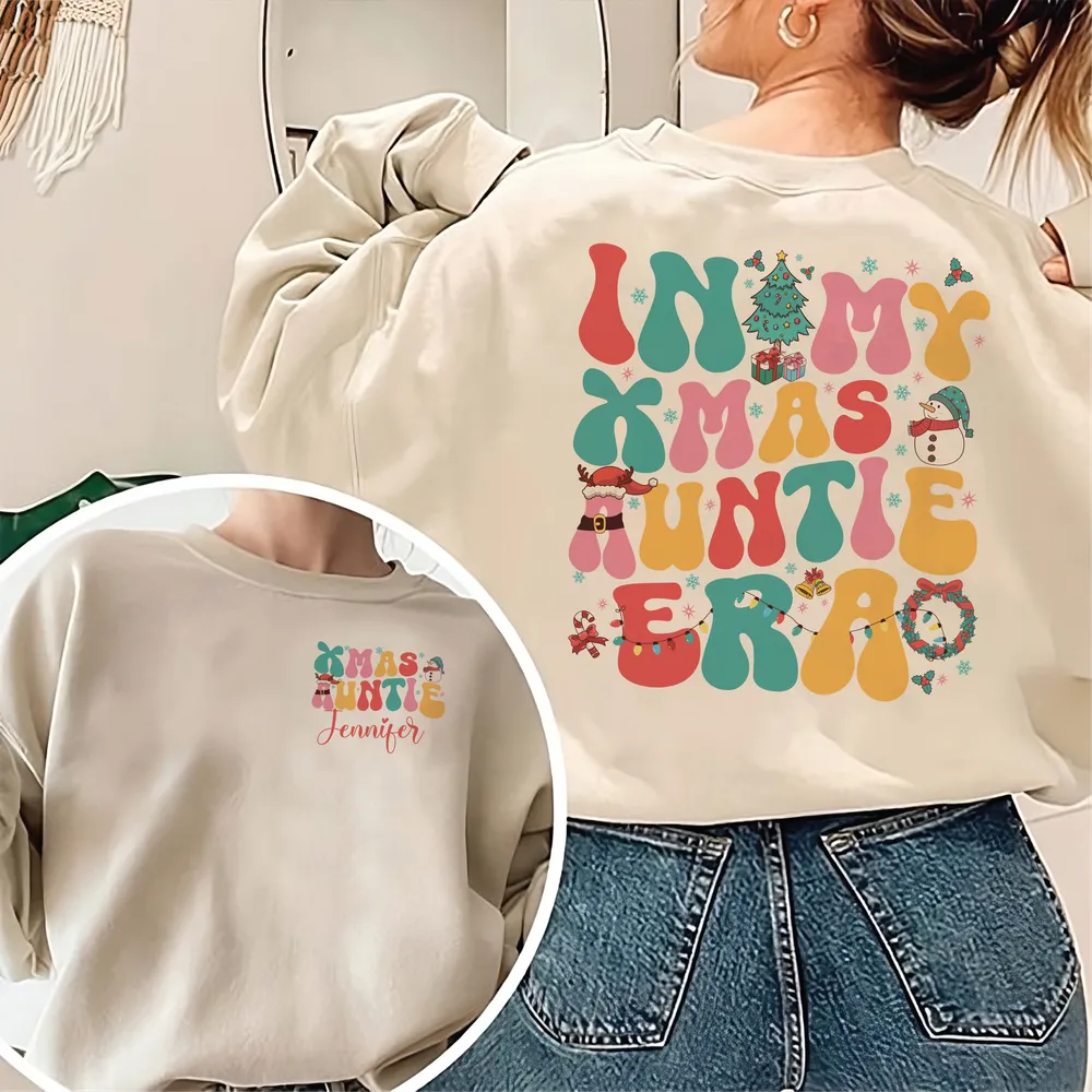 In My Xmas Auntie Era Shirt, Auntie Claus Christmas Shirt, In My Auntie Era Christmas Shirt, Christmas Shirt Unisex Sweatshirt white s