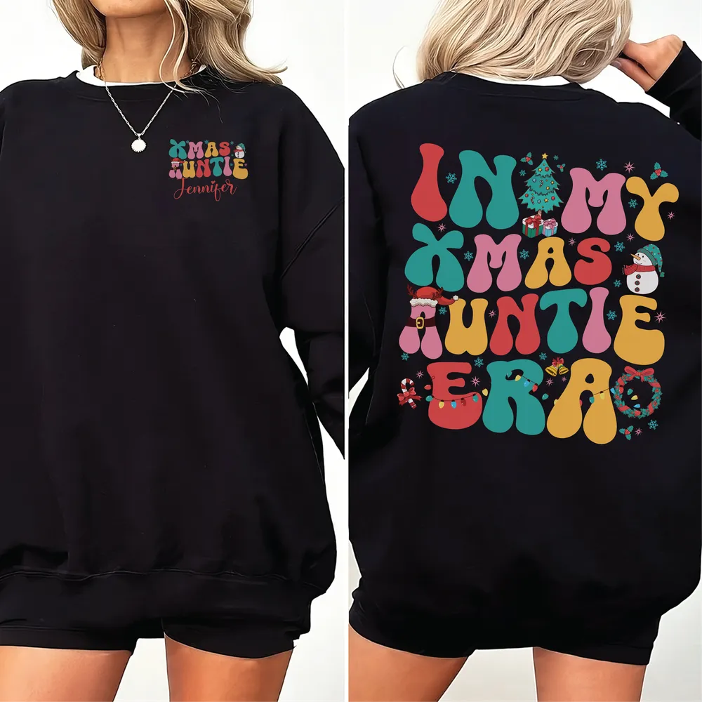 In My Xmas Auntie Era Shirt, Auntie Claus Christmas Shirt, In My Auntie Era Christmas Shirt, Christmas Shirt Unisex Sweatshirt white s
