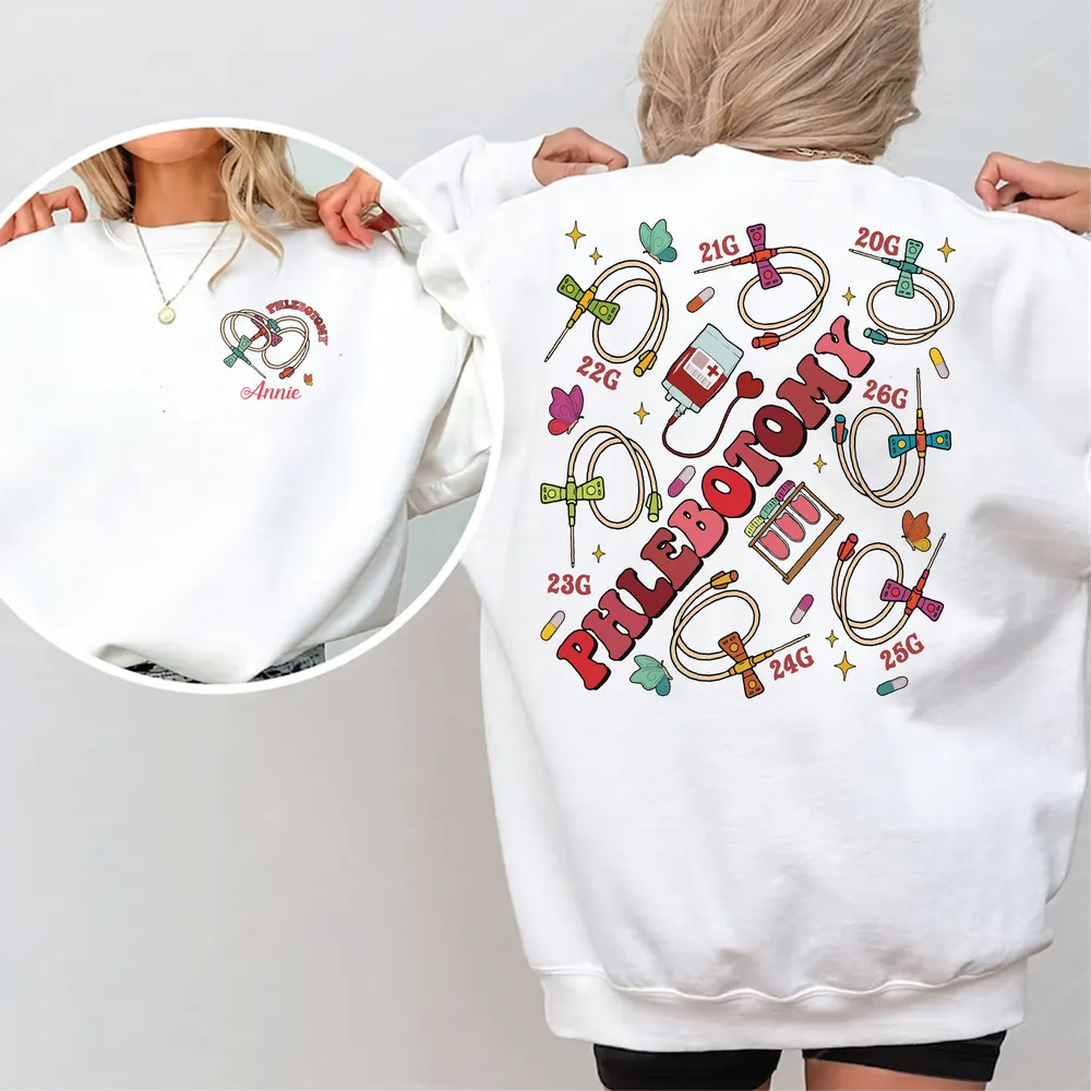 Phlebotomy Tech Crewneck, In My Phlebotomist Era Sweatshirt, Custom Phlebotomist Shirt, Nursing Student Sweatshirt, Nurse Appreciation Gift Unisex Sweatshirt white s
