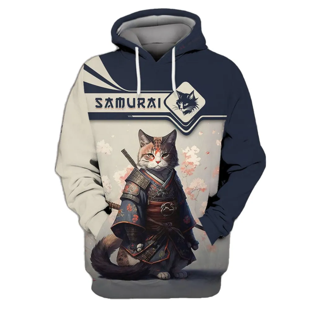 Cat Samurai With Cherry Blossom- CHH090909