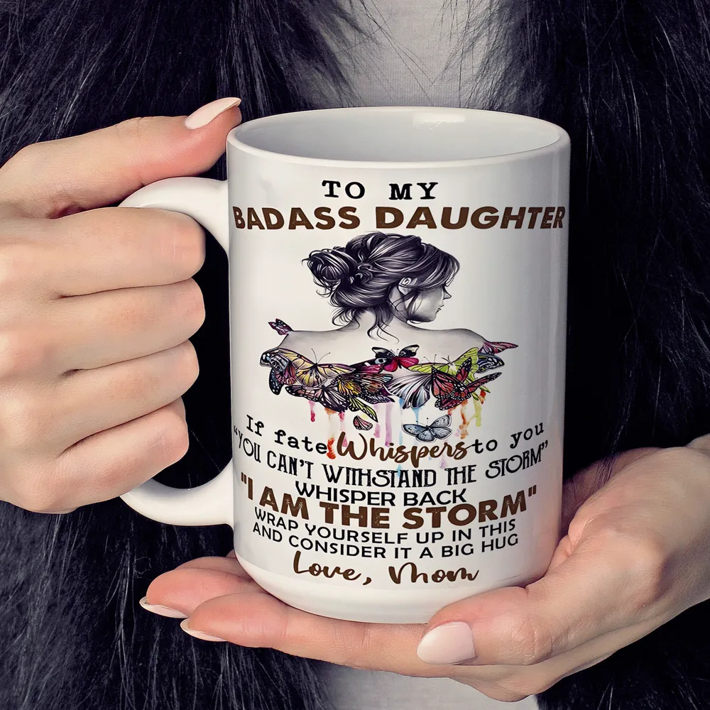 Mom To Daughter White Mug 15oz white 15oz