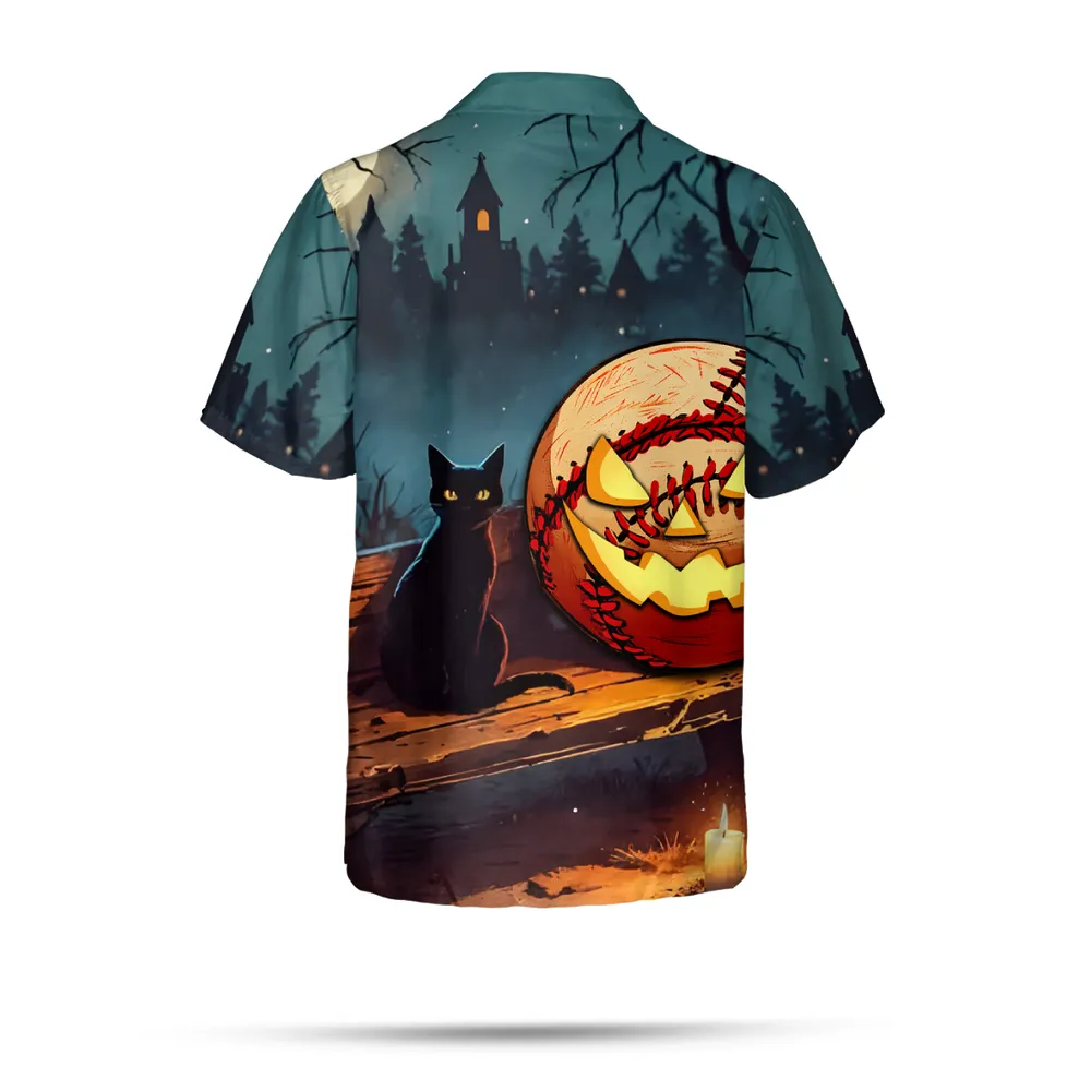 Baseball Halloween Shirts- Hawaiian Shirts AOP Hawaiian Shirt with Pocket 2 white s