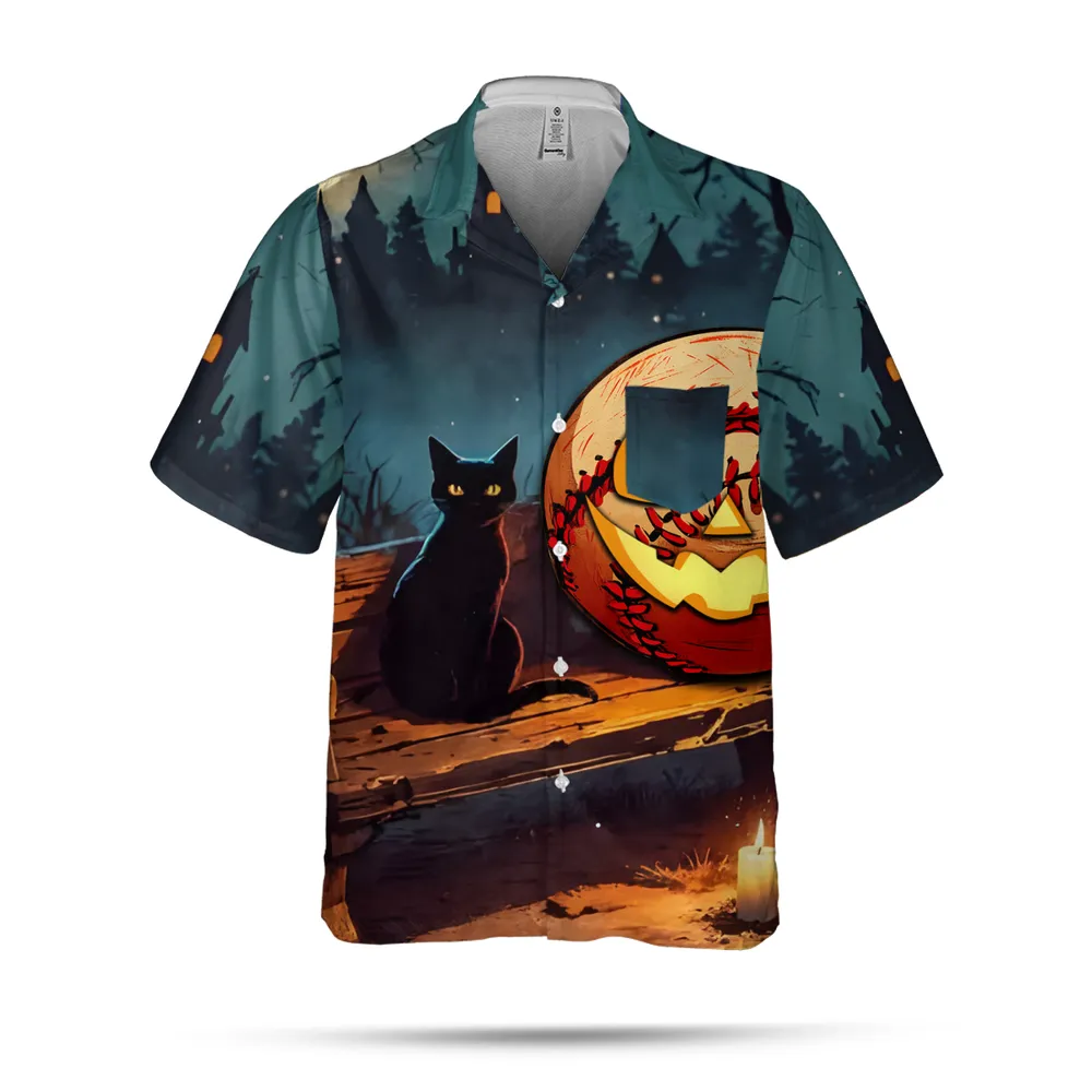Baseball Halloween Shirts- Hawaiian Shirts AOP Hawaiian Shirt with Pocket 2 white s