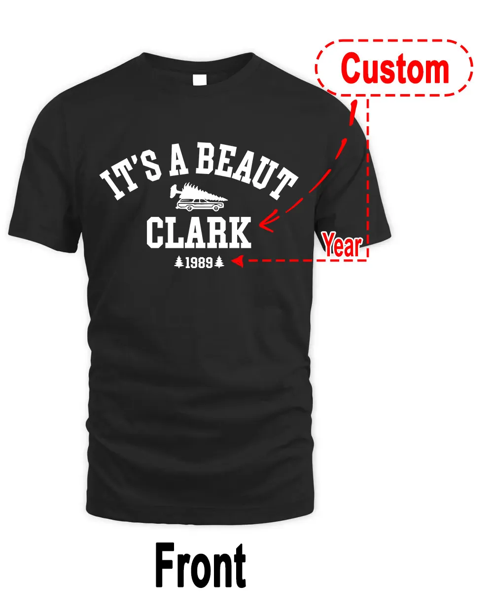 It's a Beauty Clark 1989 - Custom Name and Year Shirt, Funny Personalized Christmas Gift - IBC24 Unisex Premium T-Shirt black s