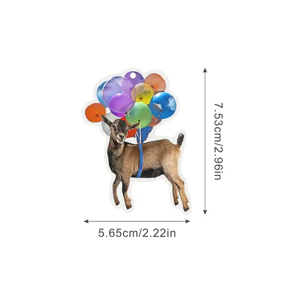 Christmas Acrylic Goat Ornament with Balloons - Gift For Farm , Ornament Decor , Birthday Gift