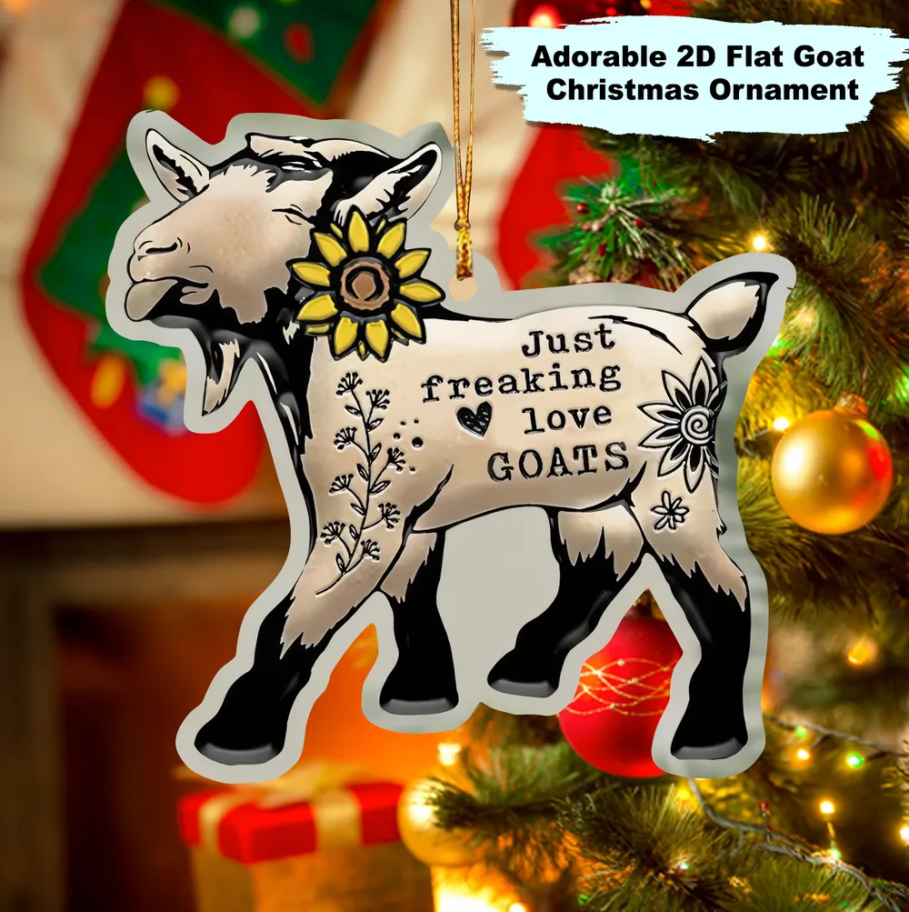 Adorable 2D Flat Goat Acrylic Ornament - Gift For Farm , Ornament Decor , Birthday Gift