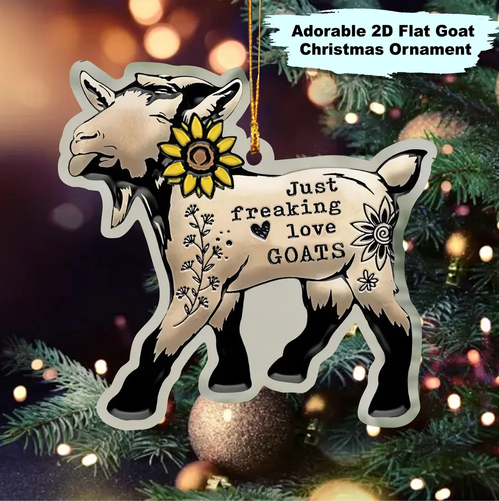 Adorable 2D Flat Goat Acrylic Ornament - Gift For Farm , Ornament Decor , Birthday Gift