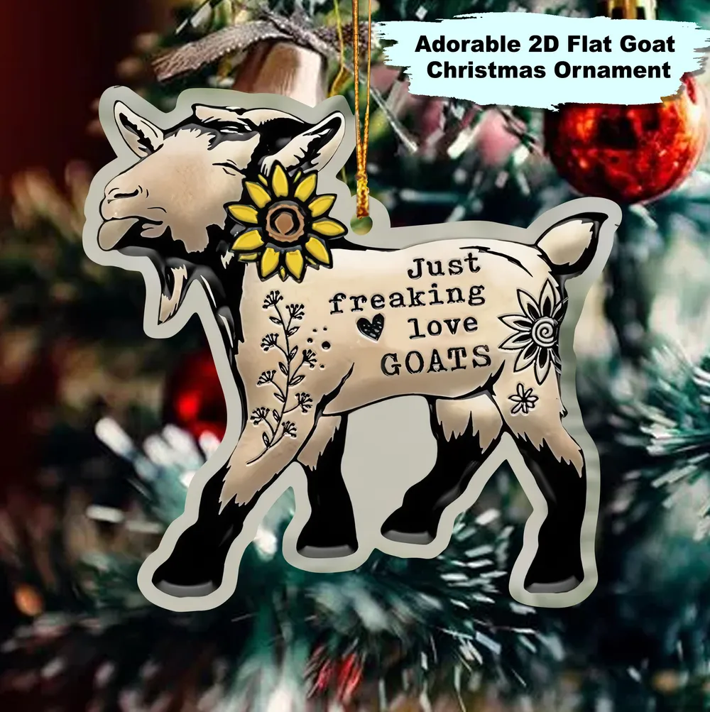 Adorable 2D Flat Goat Acrylic Ornament - Gift For Farm , Ornament Decor , Birthday Gift