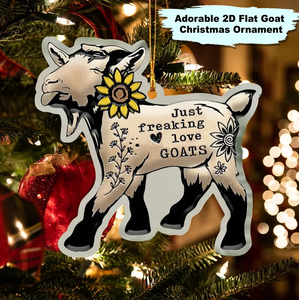 Adorable 2D Flat Goat Acrylic Ornament - Gift For Farm , Ornament Decor , Birthday Gift