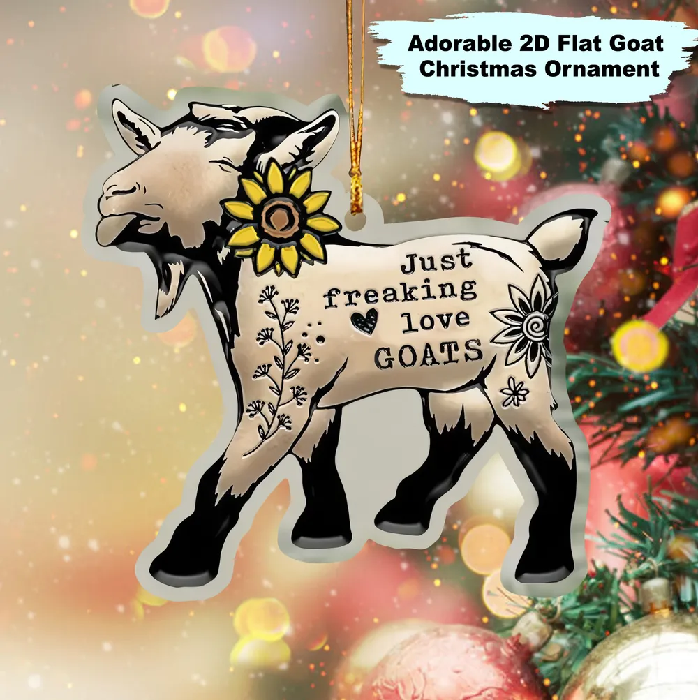 Adorable 2D Flat Goat Acrylic Ornament - Gift For Farm , Ornament Decor , Birthday Gift