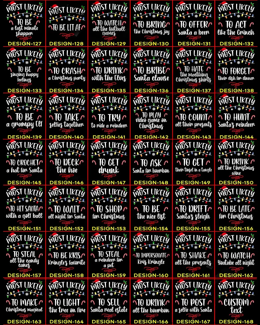 Most Likely to [Custom Text] Christmas Shirt, 168 Quotes, Family Matching Christmas T-Shirts, Funny Christmas Shirt, Family Pajamas - ML168 Women's Tank Top black s