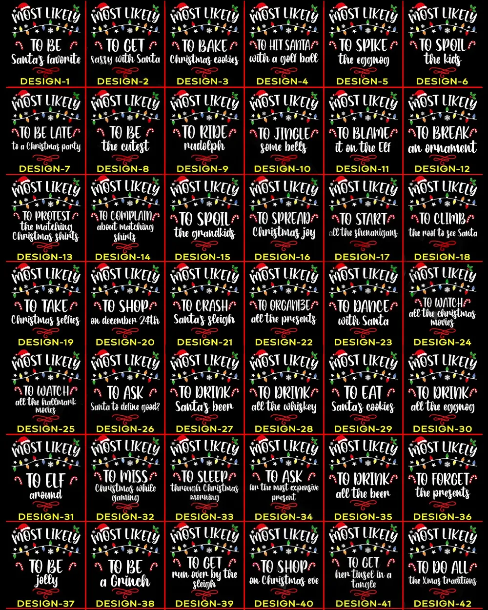 Most Likely to [Custom Text] Christmas Shirt, 168 Quotes, Family Matching Christmas T-Shirts, Funny Christmas Shirt, Family Pajamas - ML168 Women's Tank Top black s