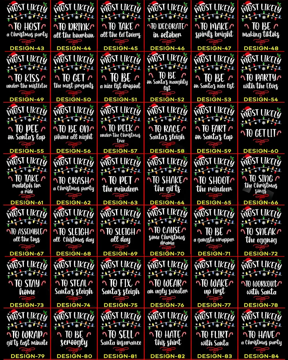 Most Likely to [Custom Text] Christmas Shirt, 168 Quotes, Family Matching Christmas T-Shirts, Funny Christmas Shirt, Family Pajamas - ML168 Women's Tank Top black s