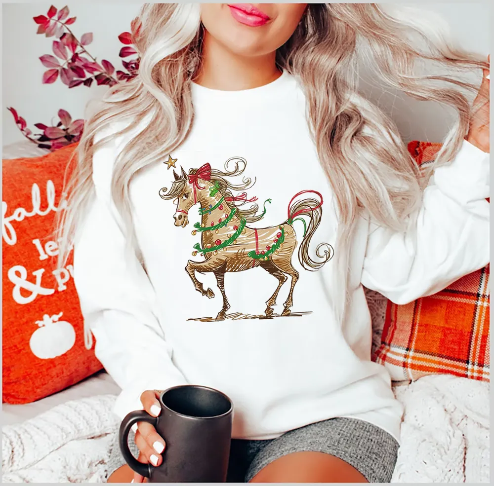 [UNIQUE] COLORFUL COQUETTE GLITTER CHRISTMAS HORSE