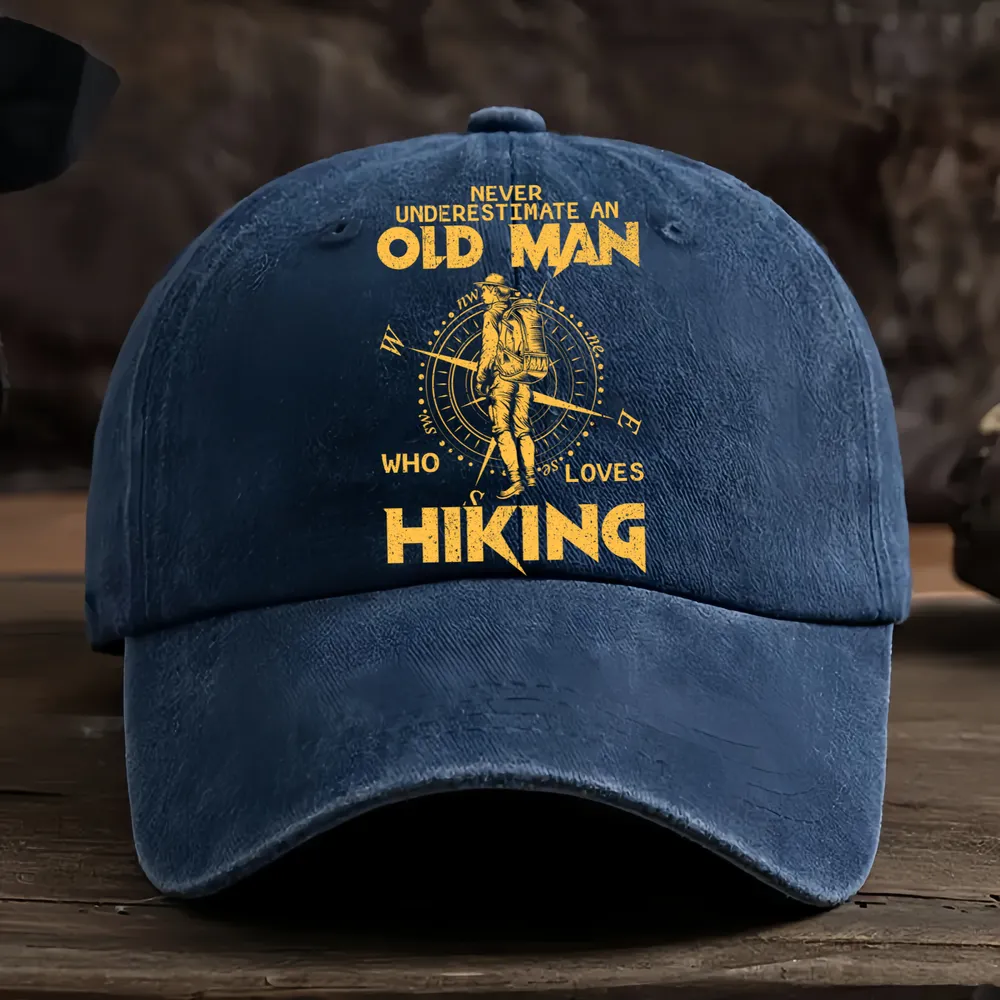 Never Underesttimate An Who Loves Hiking Baseball Cap - Hiking, Camping, Backpacking