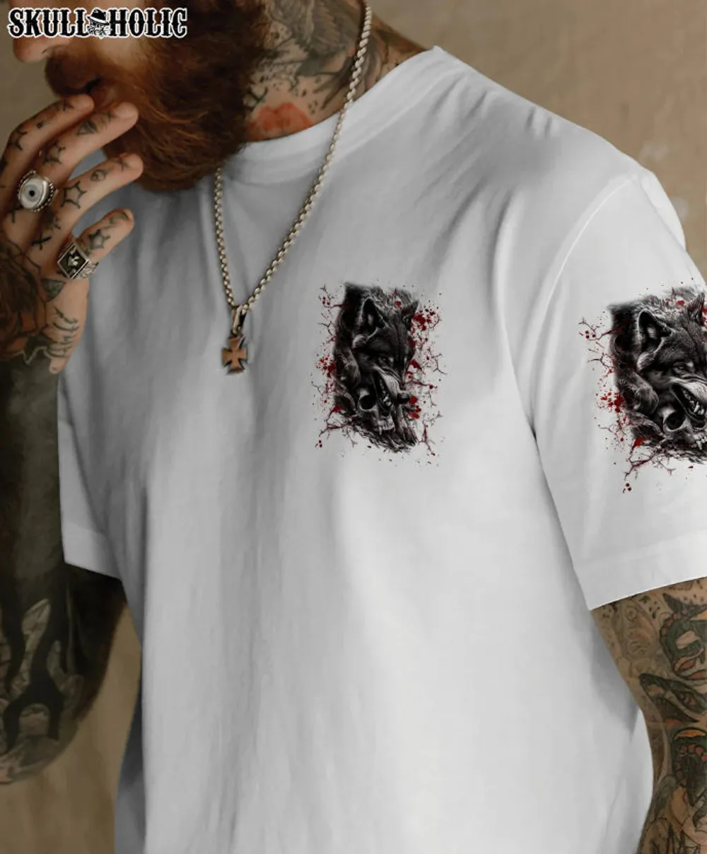 YOUR FIRST MISTAKE WOLF - All Over Print , Skull Drawing, Skull Art, Skull Tattoos AOP Unisex Standard T-shirt 2 white s