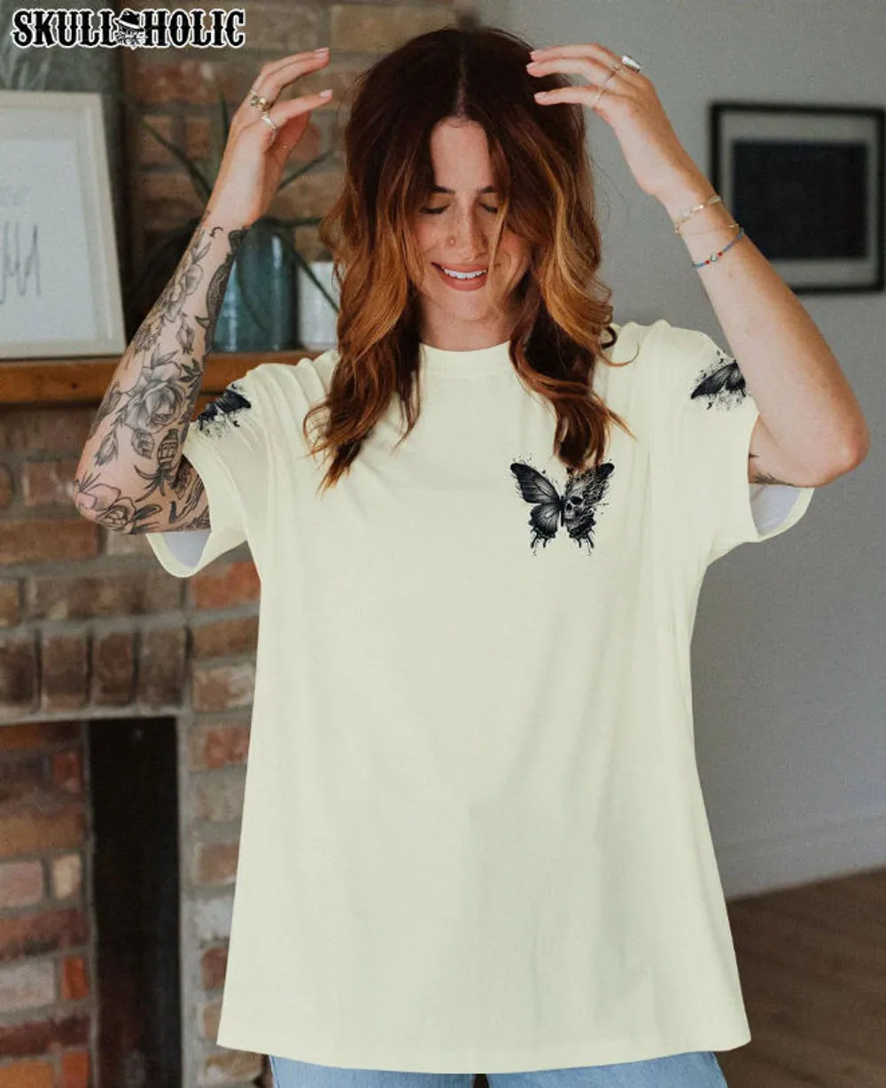 I HOLD A BEAST AN ANGEL - All Over Print , Skull Drawing, Skull Art, Skull Tattoos AOP Unisex Standard T-shirt 2 white s