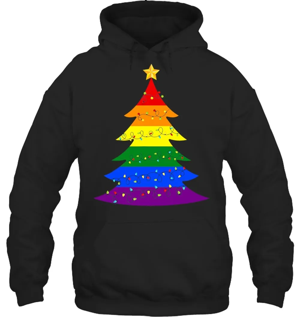 LGBTQ Pride Rainbow Flag Christmas Tree X Mas Gifts T Shirt