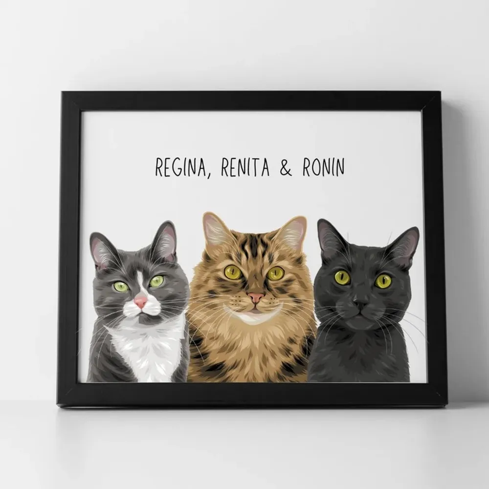 Custom Pet Portrait Wall Hanging (Up to 4)