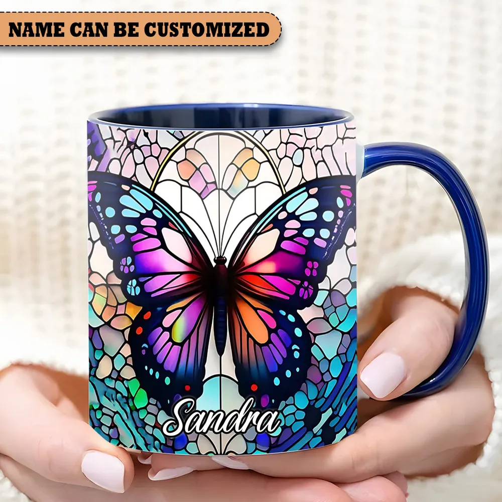 Beautiful Butterfly Personalized Accent Mug
