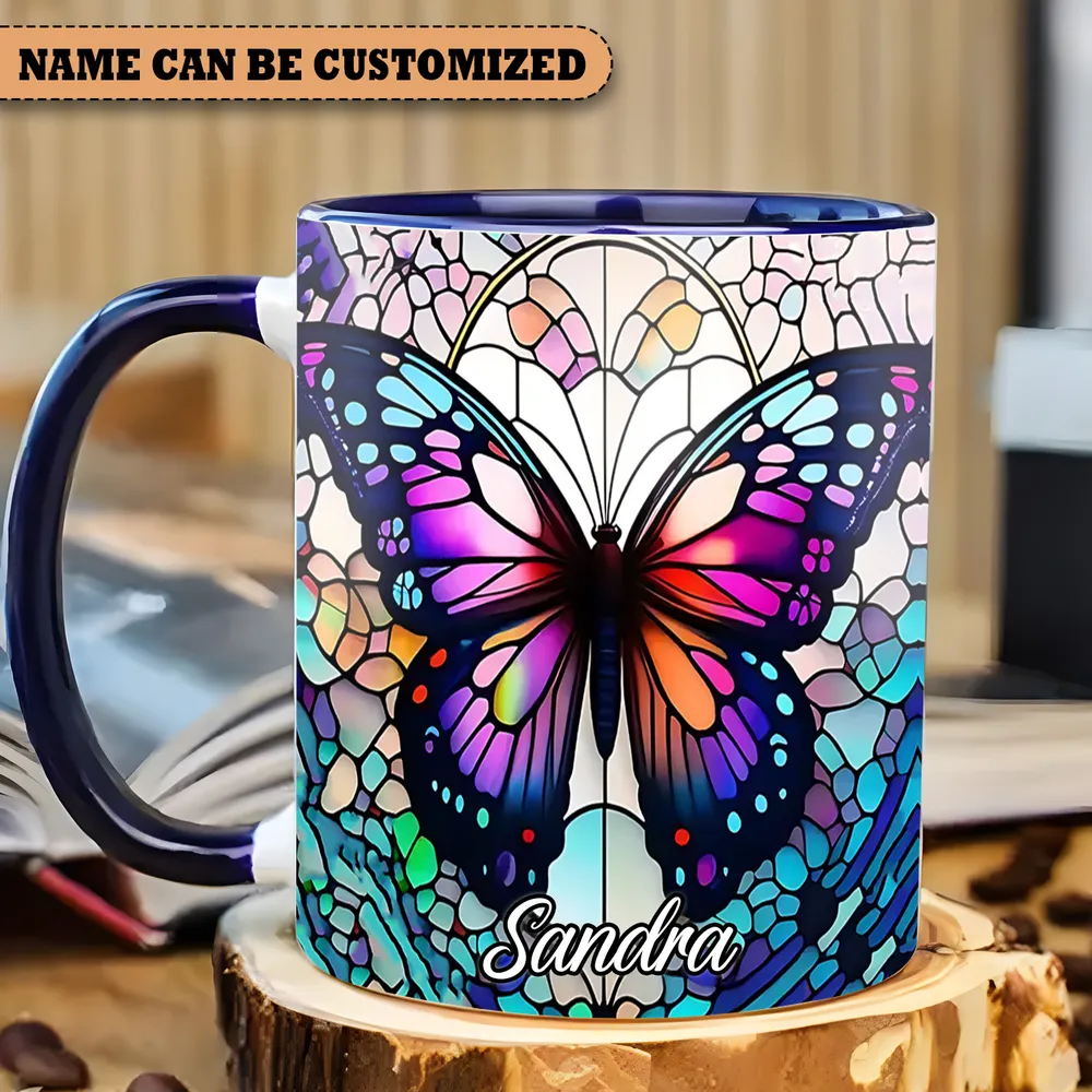 Beautiful Butterfly Personalized Accent Mug