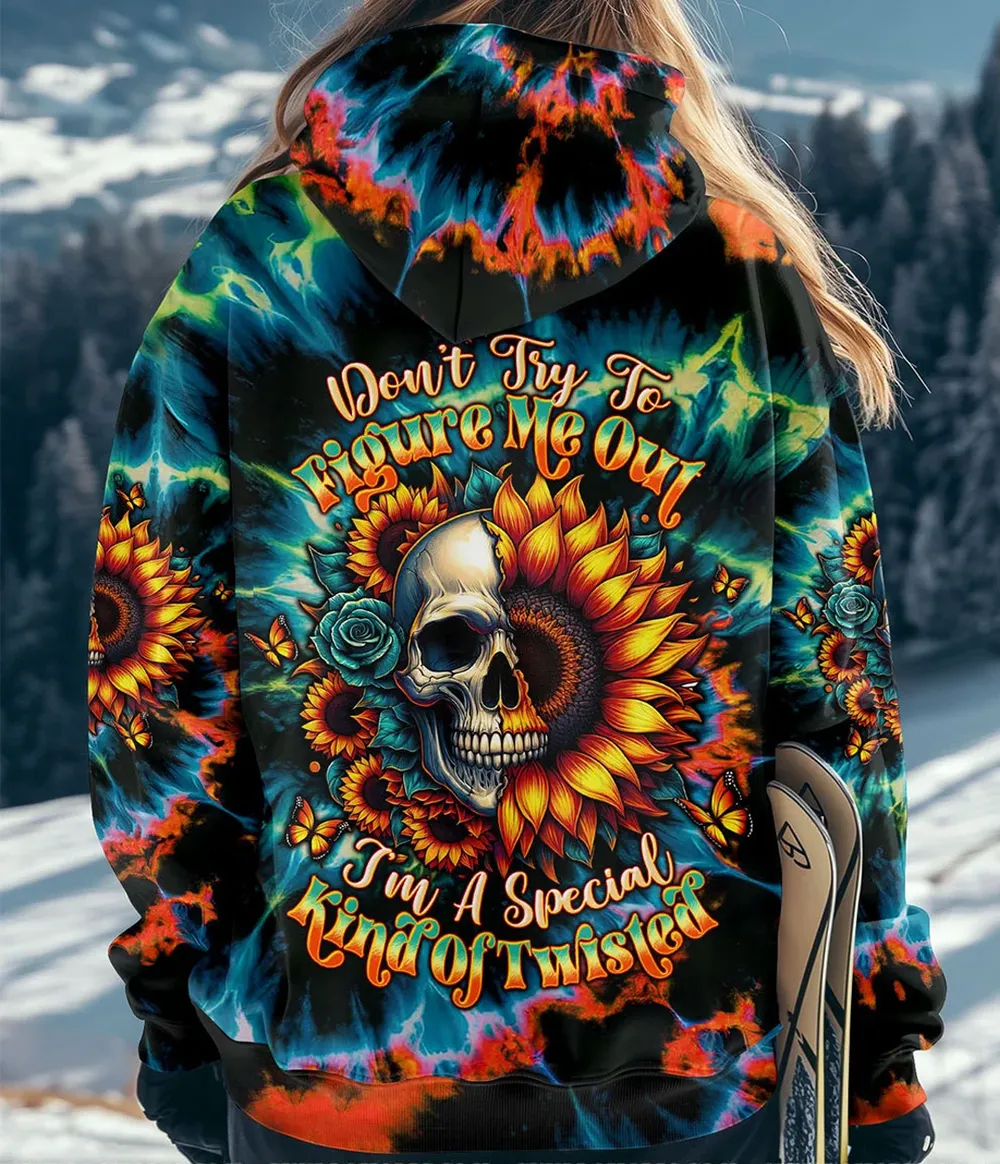 Skull Don't Try To Figure Me Out Hoodie