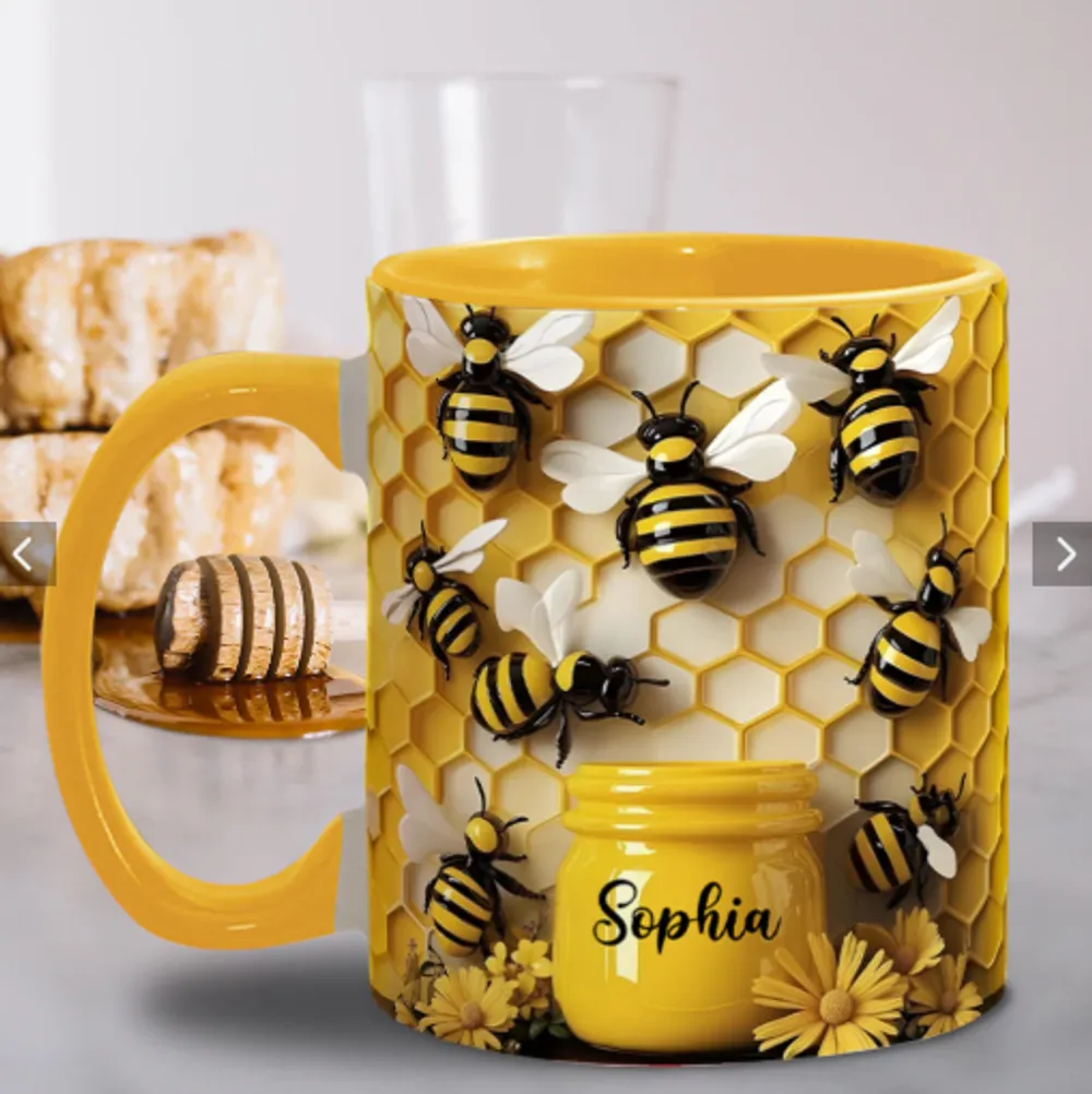 Personalized Stunning Bee Accent Mug