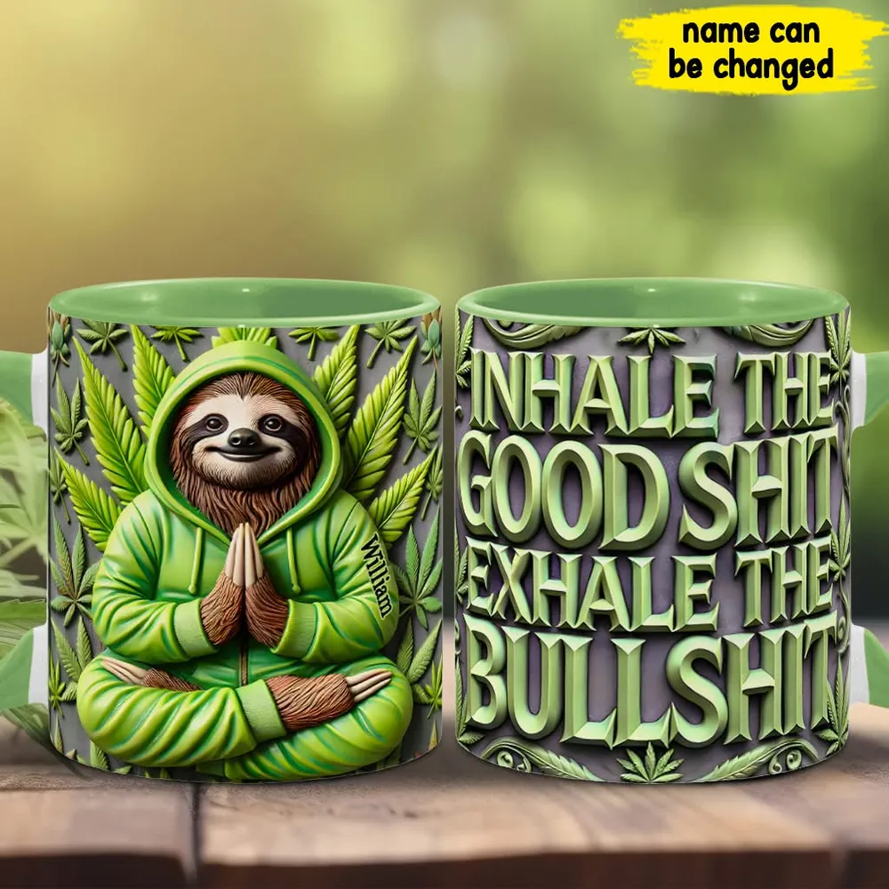 Personalized Weed Inhale The Goodshit Accent Mug