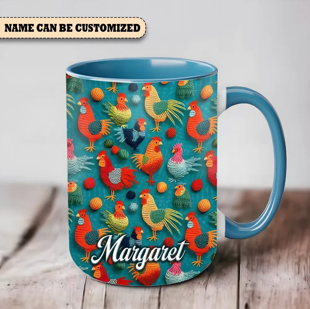 Personalized Chickens  Accent Muga