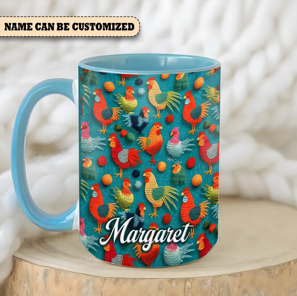 Personalized Chickens  Accent Muga