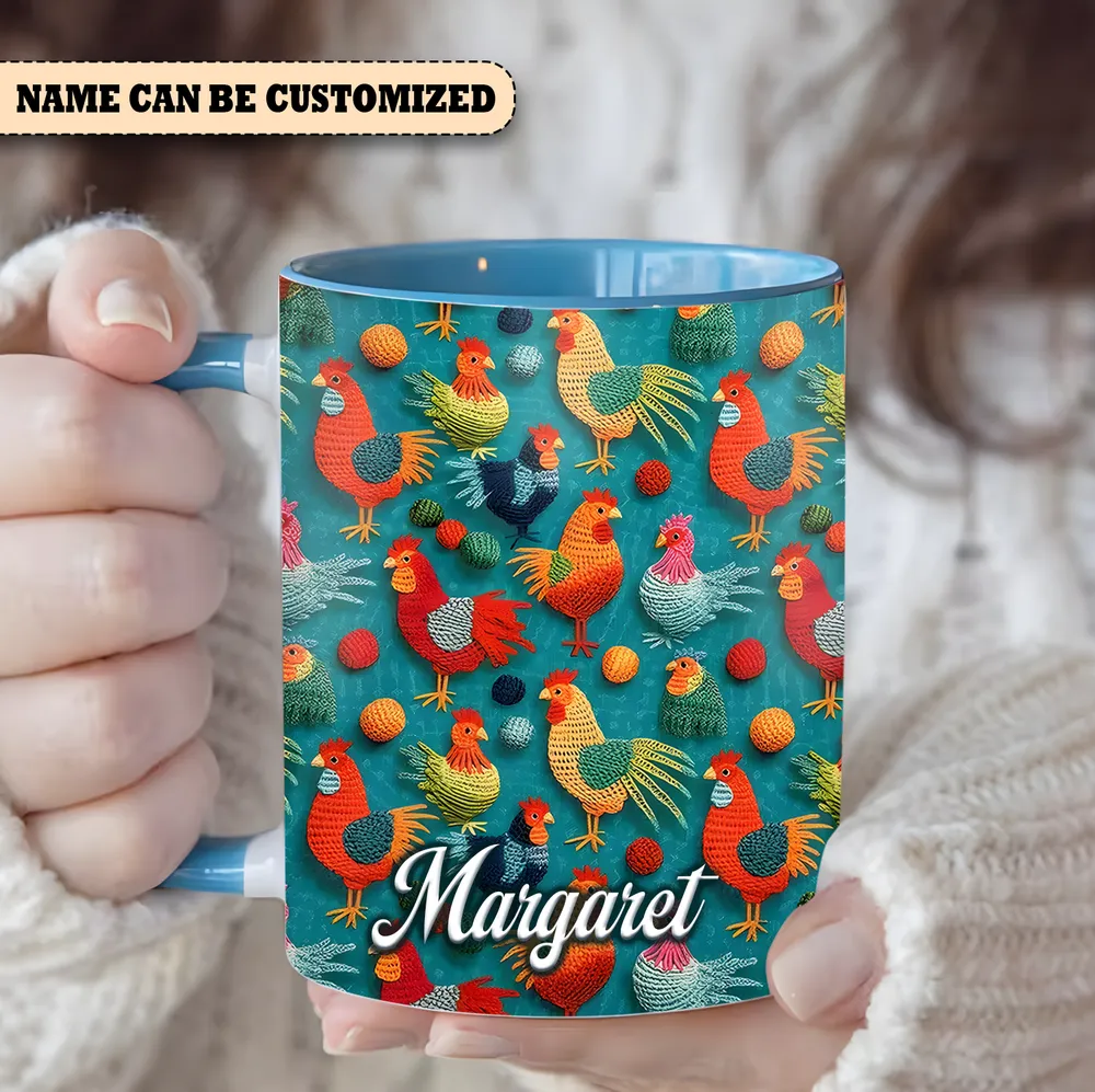 Personalized Chickens  Accent Muga