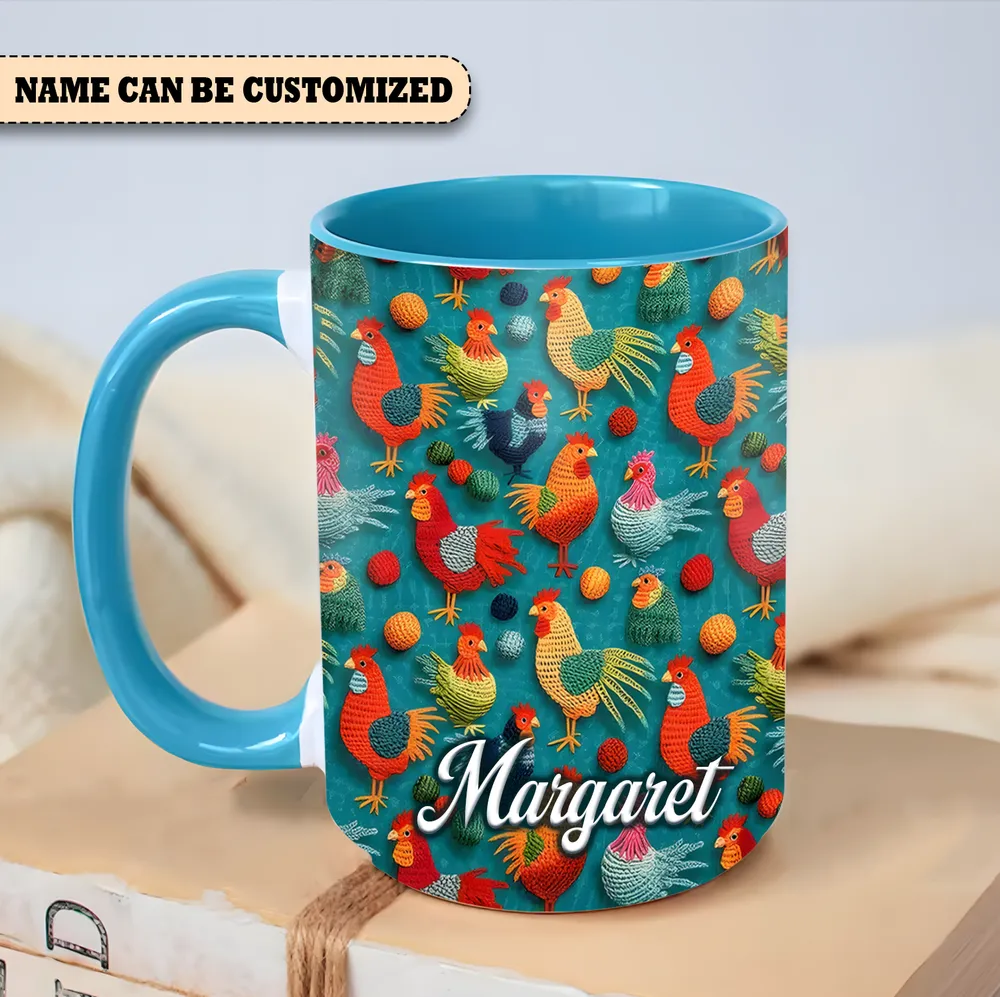 Personalized Chickens  Accent Muga