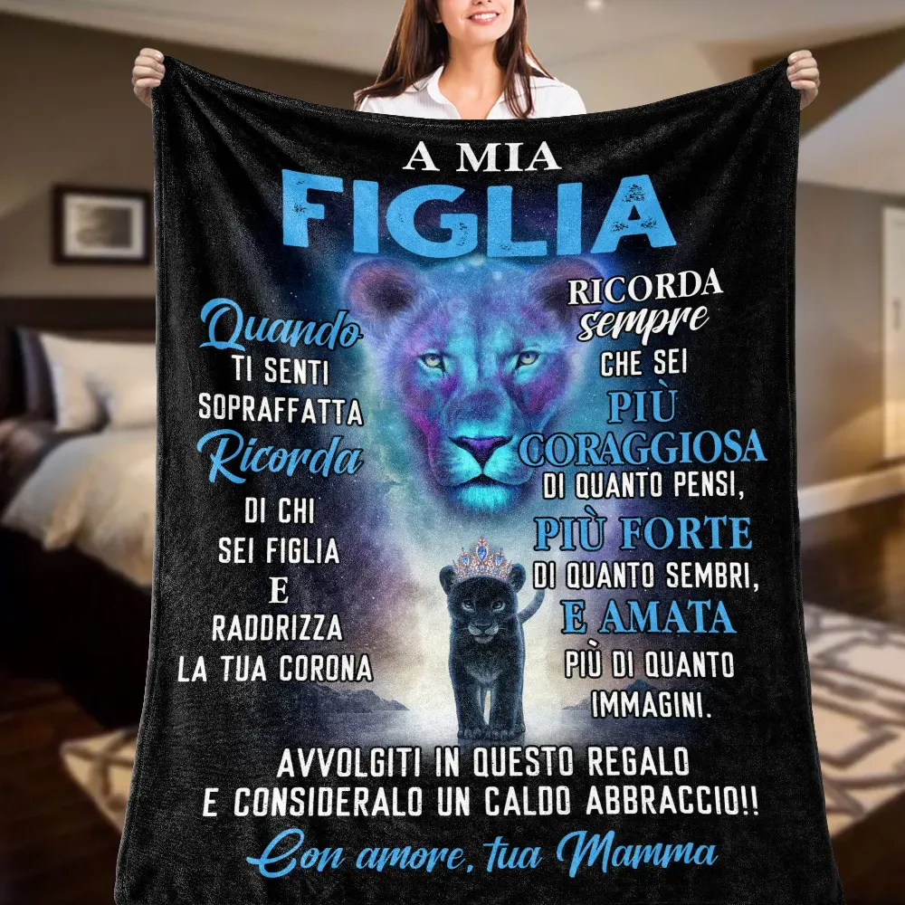 IT - Coperta A mia figlia Quando ti senti sopraffatta Con amore tua mamma Couch Blanket (Printed in the EU) white s