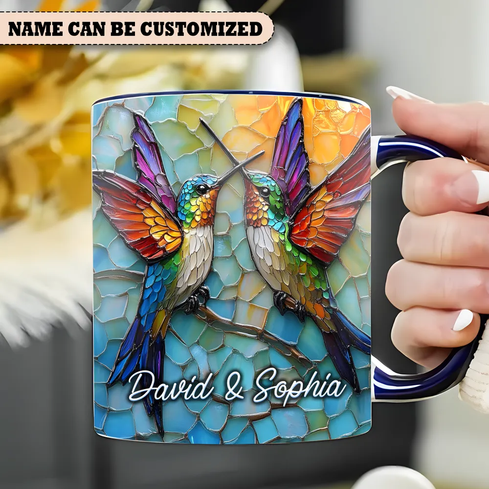 Personalized Couple Hummingbirds Ceramic Accent Mug
