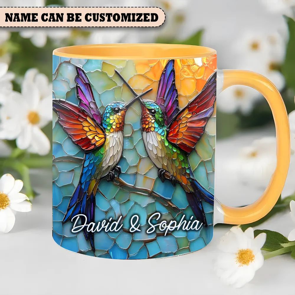 Personalized Couple Hummingbirds Ceramic Accent Mug