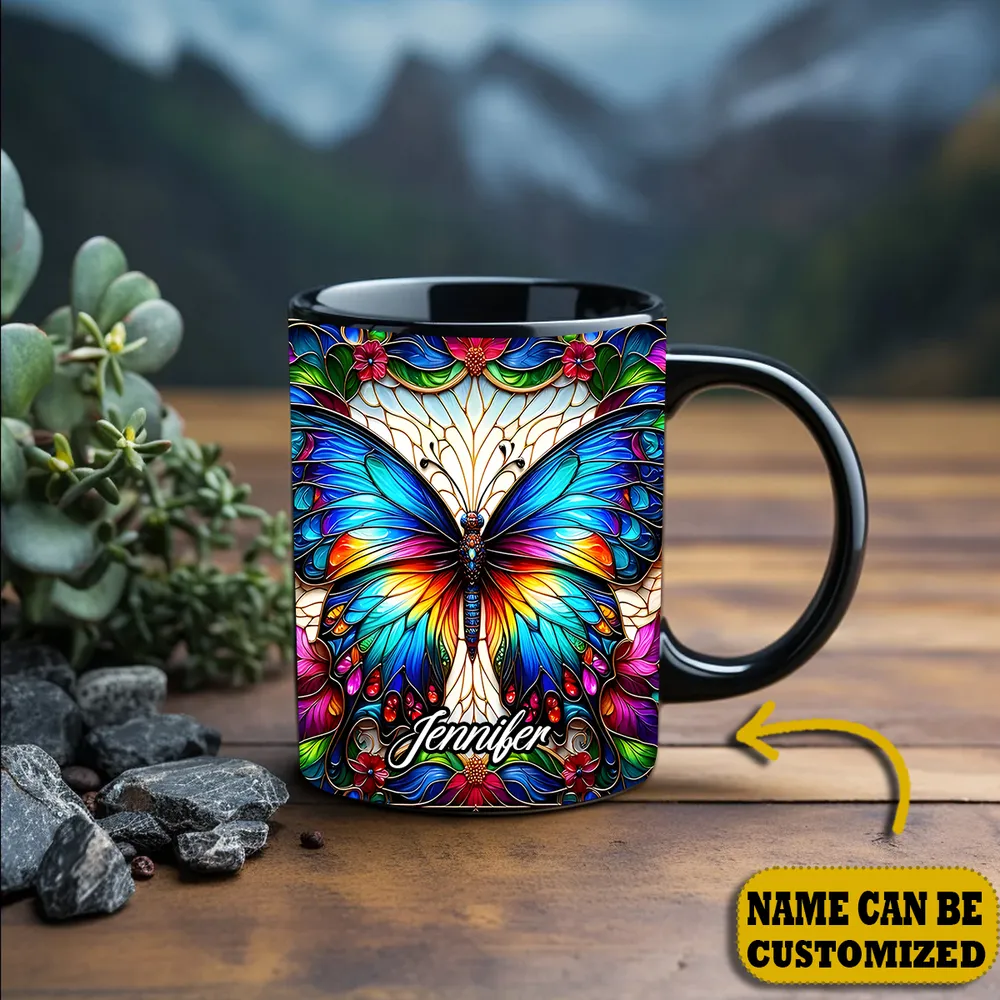 Personalized Butterfly Colorful Accent Mug