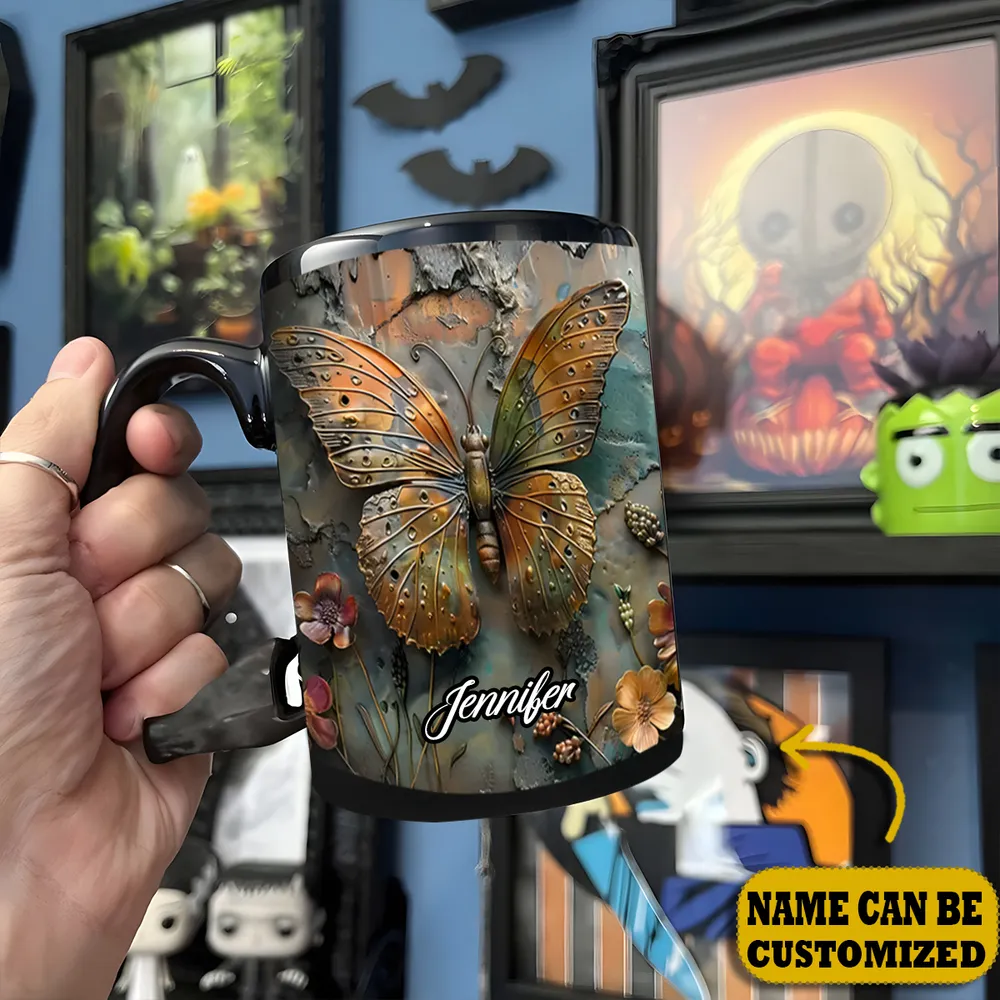 Personalized Butterfly Vintage Accent Mug