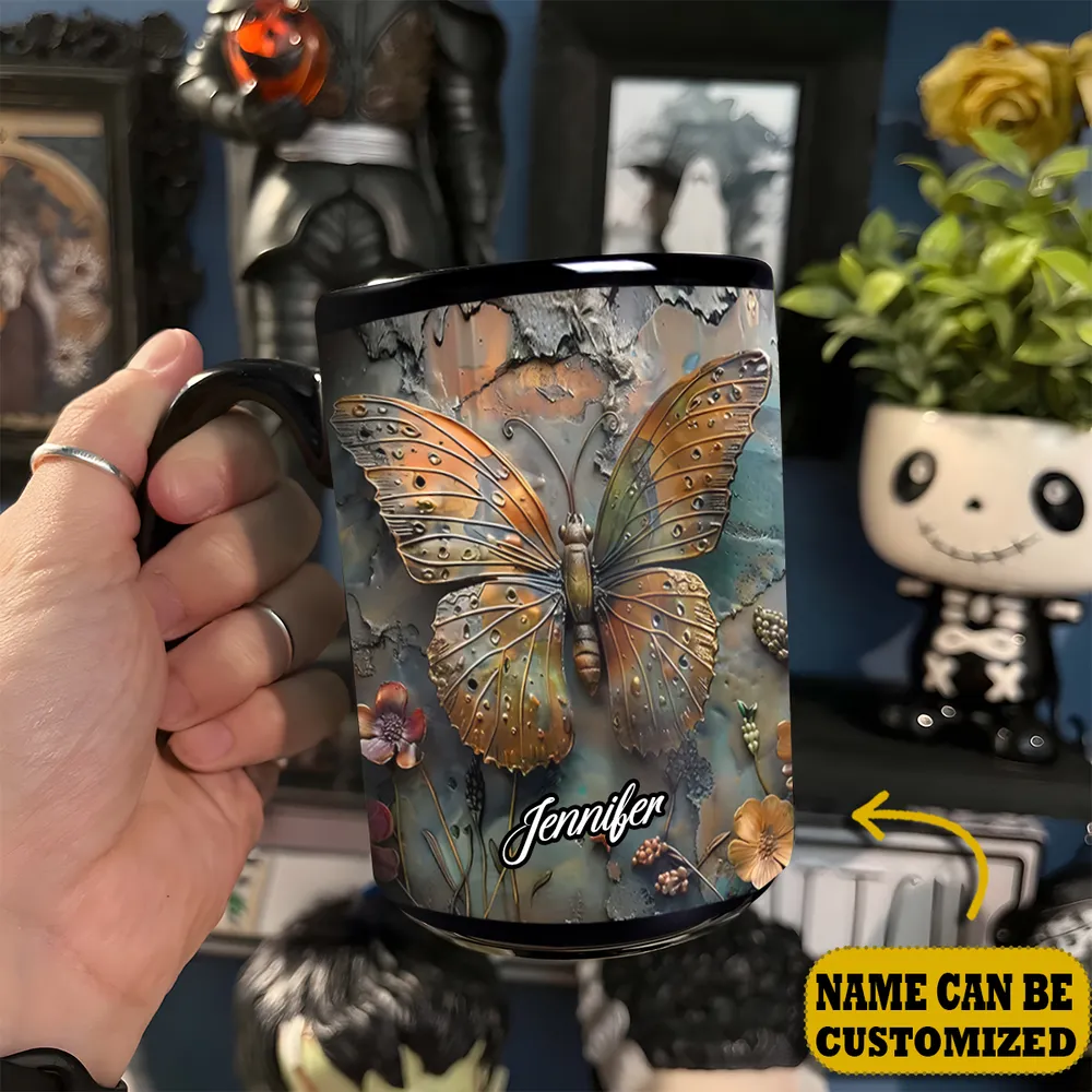 Personalized Butterfly Vintage Accent Mug