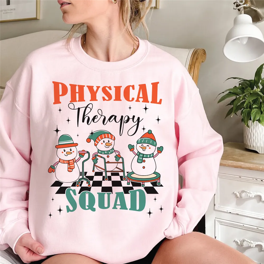 Physical Therapy Christmas Sweatshirt, Physical Therapy Shirt, Retro DPT Shirt,Christmas Gift, Custom Shirt Unisex Sweatshirt white s