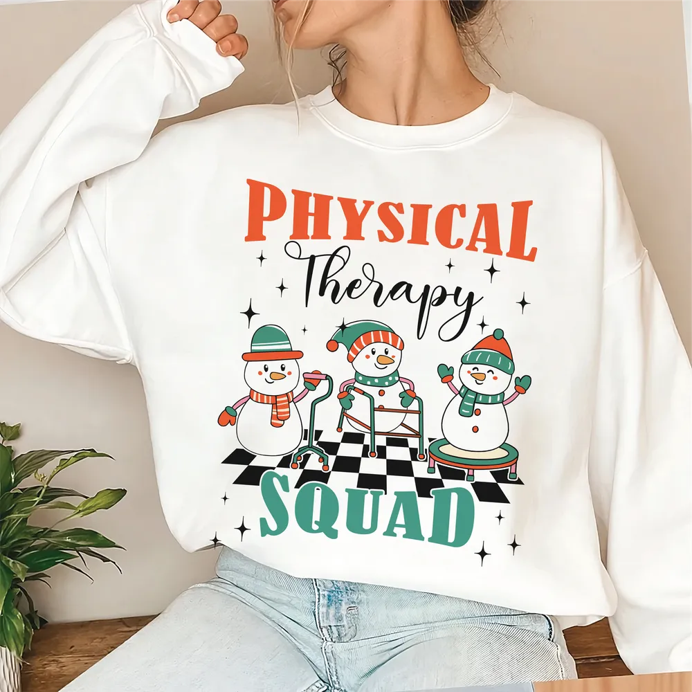 Physical Therapy Christmas Sweatshirt, Physical Therapy Shirt, Retro DPT Shirt,Christmas Gift, Custom Shirt Unisex Sweatshirt white s