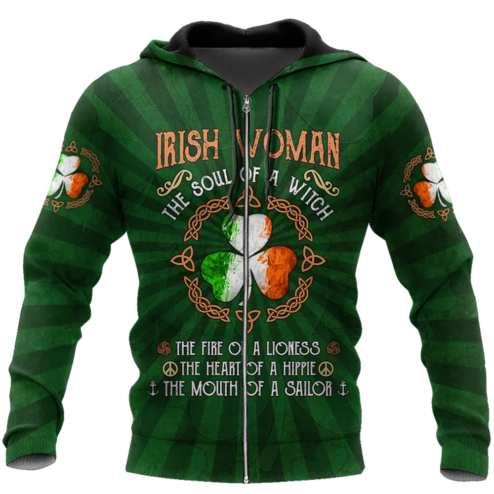 Irish Woman The Soul Of a Witch 3D Shirt