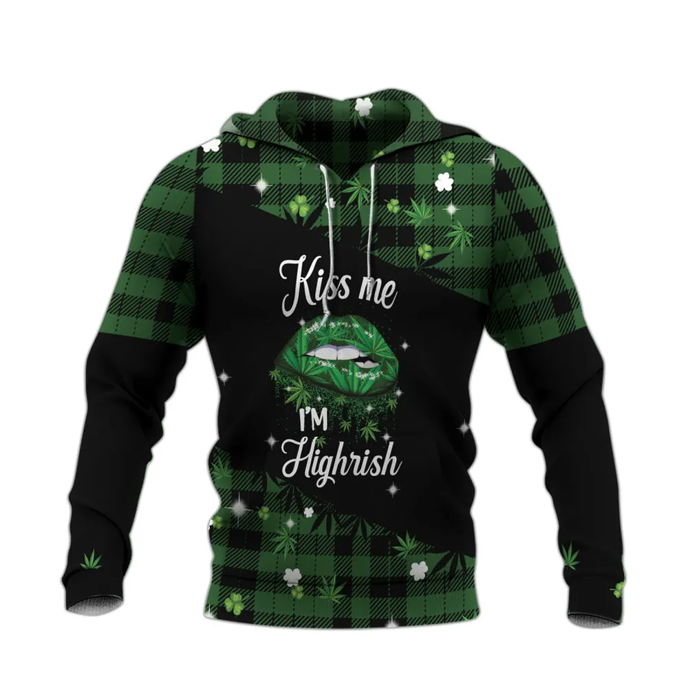 Kiss Me Im Highrish All Over Print Hoodie