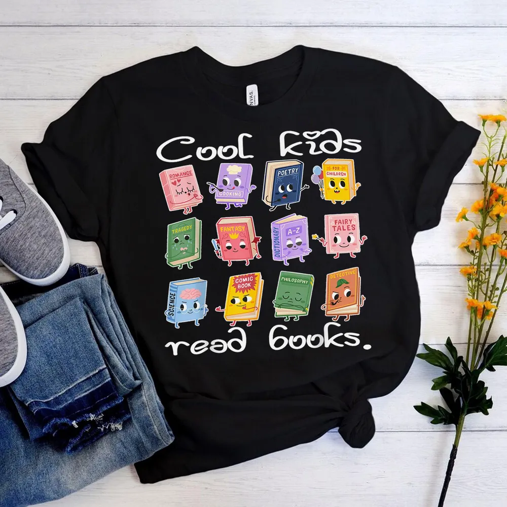Cools Kids Read Book Librarian Across America Boys Girls T-Shirt Shirt