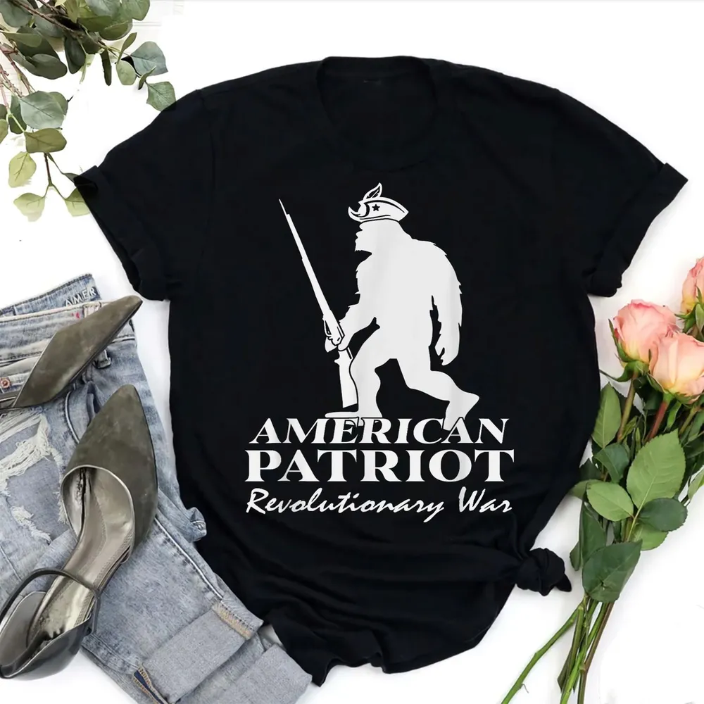 Funny Bigfoot American Patriot Independence Day 4th Of July T-Shirt Shirt